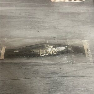 Black Braided 'Love' Charm Bracelet